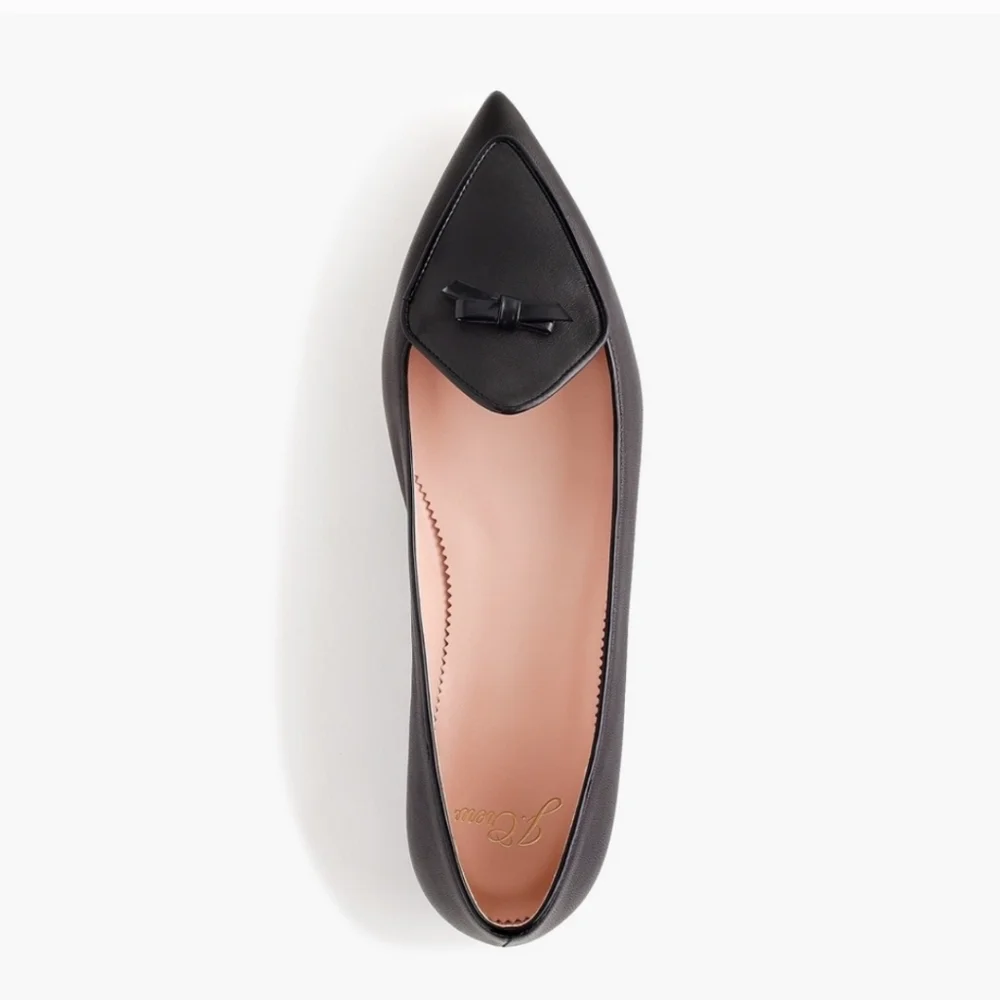 Black Leather Women's Flats